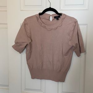 J Crew Knit Top with Scallop Detail